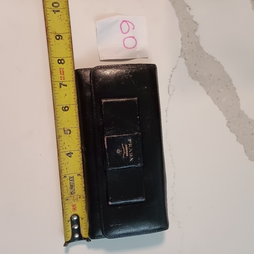 Prada Saffiano Bow Continental Wallet Black - Picture 15 of 16